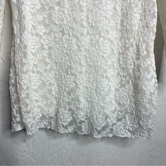 Christopher & Banks White Floral Lace Blouse Size Large - Picture 5 of 10